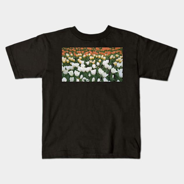 Tulips Kids T-Shirt by PorinArt